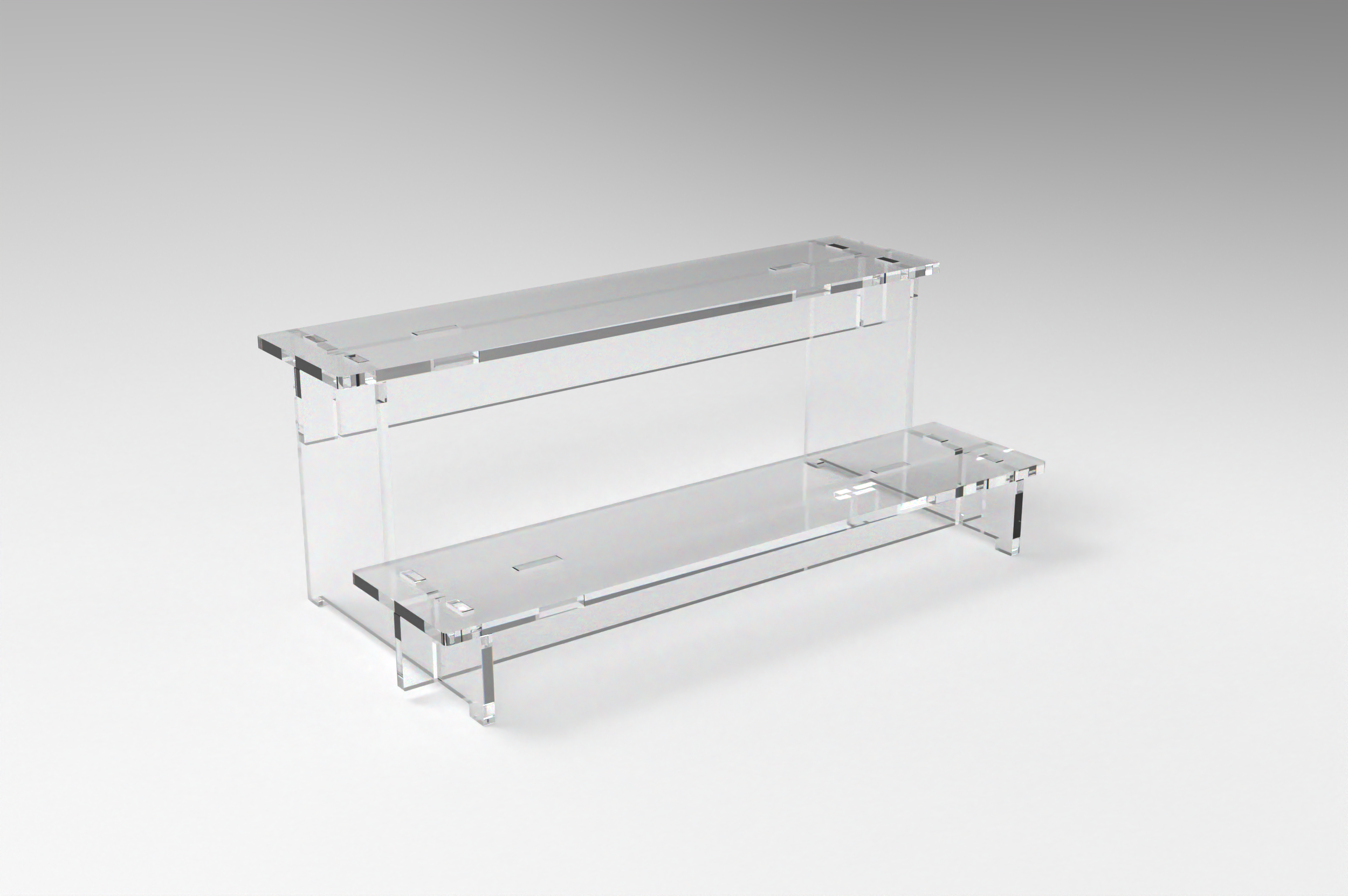 15in Wide 2-Tier Acrylic Stadium Riser for IKEA® Detolf Display