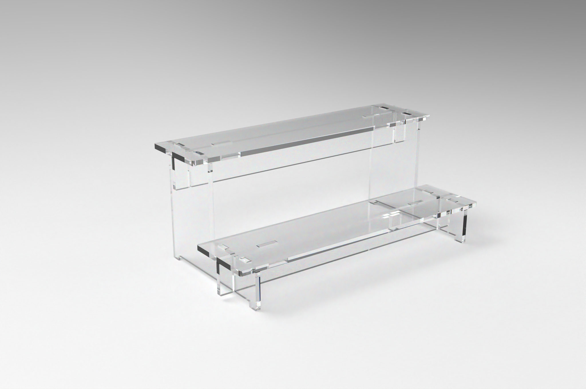 Bookcase Stand Riser 14in Wide 2-Tier Acrylic Stadium Riser for IKEA® BILLY Bookcase – for ...