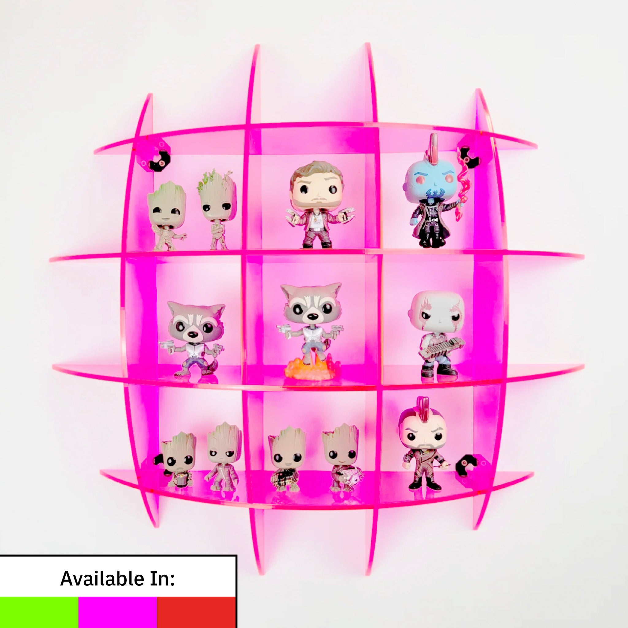 Neon/Fluorescent Colored Spherical Wall Mounted Shelving