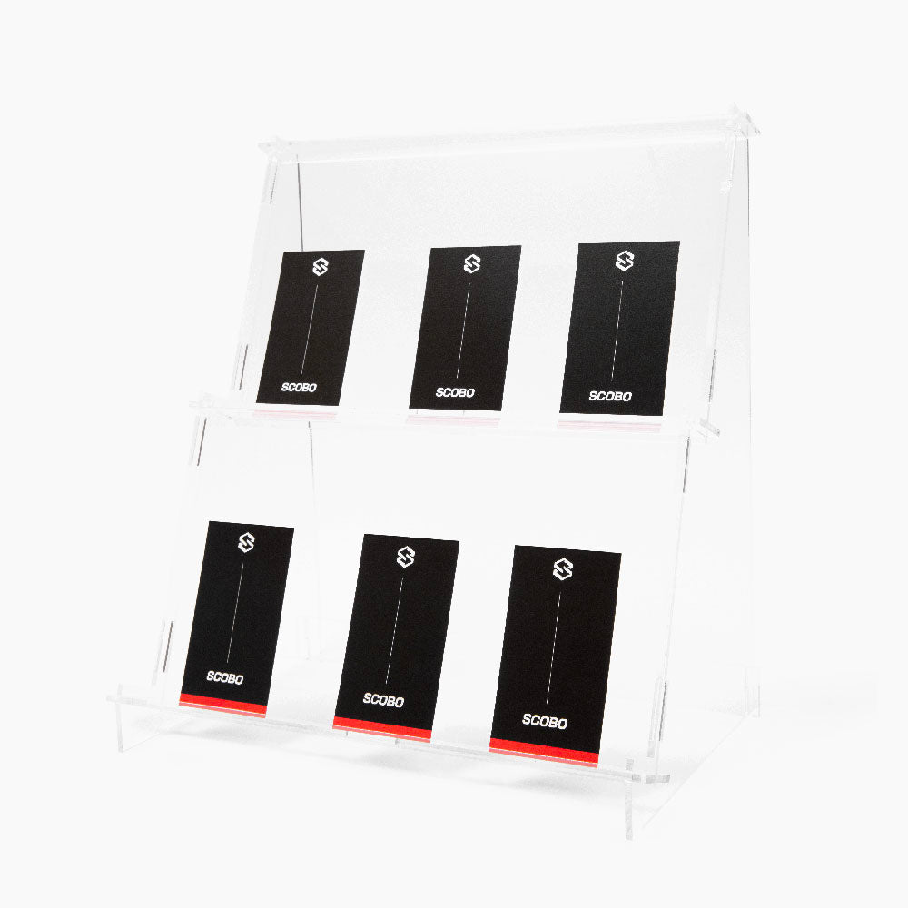 graded card stands 2-Tiered Display Stand theft locks w/ keys【Display Colour:Flesh and Blood Nuu - Matte Centered Cardboard App: Pre-grading Not Singles